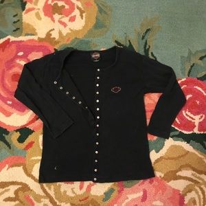 Harley Davidson Snap Closure Vintage Tee